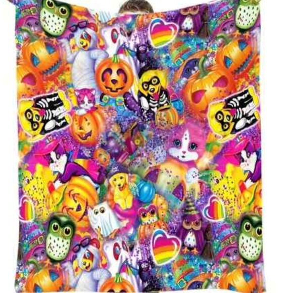 *NEW!* Lisa Frank Inspired Halloween Plush Blanket - Picture 3 of 4